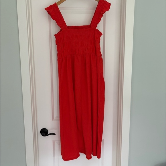 Old Navy Fit & Flare Lightweight Smocked Midi Dress L - Picture 6 of 8